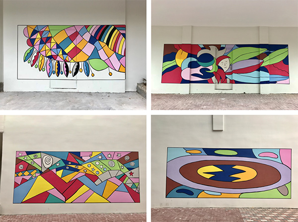 孩子們的畫(huà)作打造出一條絢麗的墻繪藝術(shù)風(fēng)景線 